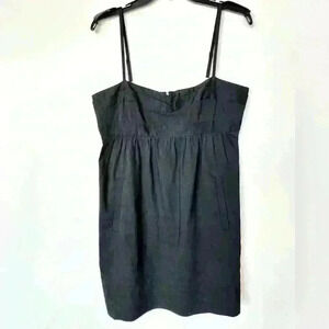 Theory Linen Blend Sweetheart Neckline Mini Dress.